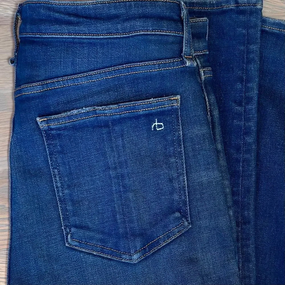 Rag & Bone Nina High Rise Ankle Skinny Jeans Dark Vintage USA Womens Size 27